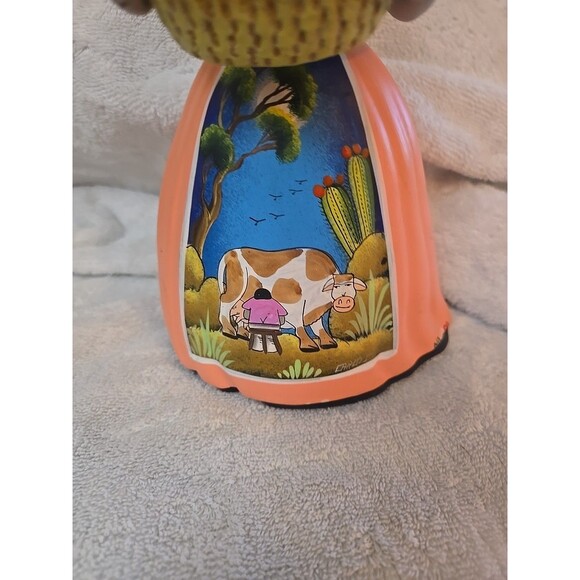 Lupita NAJACO Ceramic Figurine Doll Mexican Folk Art Holding Basket Of Food - Picture 4 of 9